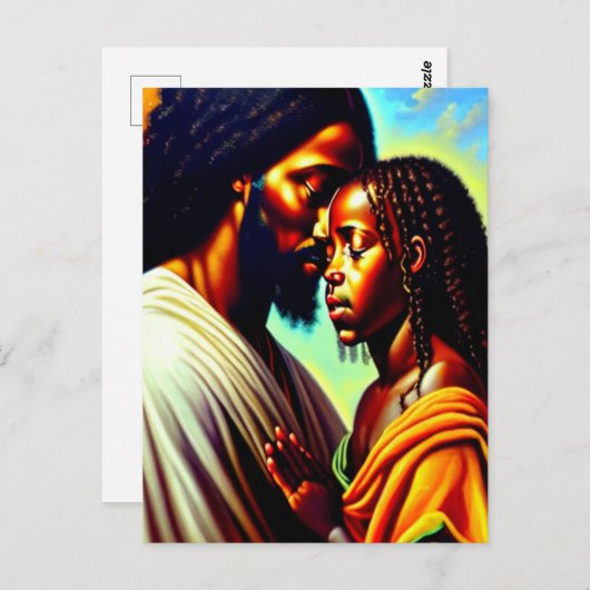 Jesus Cares Christliche Kunst Postkarte (Vorne/Hinten)