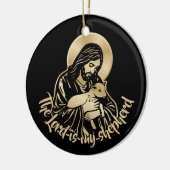 Jesus Caring Shepherd Keramik Ornament (Links)