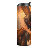 Jesus Carries The Cross Thermal Tumbler Thermosbecher (Nach links gedreht)