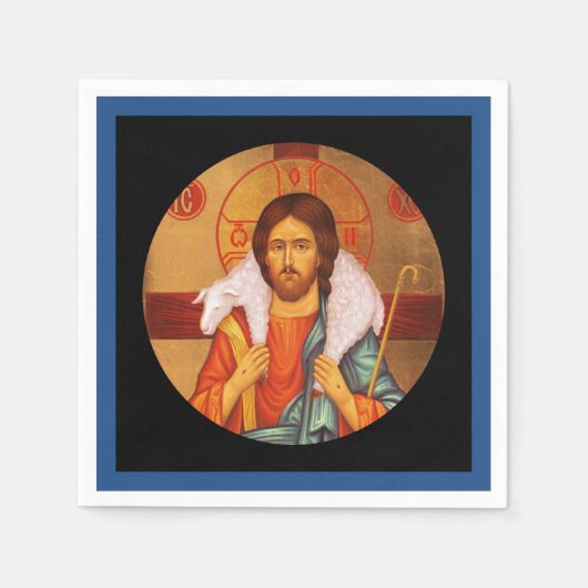 Jesus Carry Love Sheep Icon Serviette (Vorderseite)