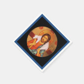 Jesus Carry Love Sheep Icon Serviette (Ecke)