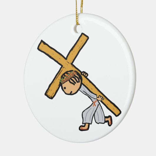 Jesus Carrying The Cross Keramik Ornament (Links)
