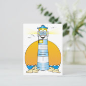 Jesus Cartoon Lighthouse Postkarte (Stehend Vorderseite)