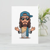 Jesus Cartoon swag Feiertagskarte (Stehend Vorderseite)