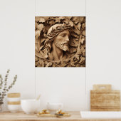 Jesus Carving Art Poster (Küche)