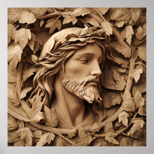 Jesus Carving Art Poster