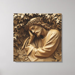 Jesus Carving Canvas Print Leinwanddruck