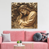Jesus Carving Canvas Print Leinwanddruck (Insitu (Wohnzimmer))