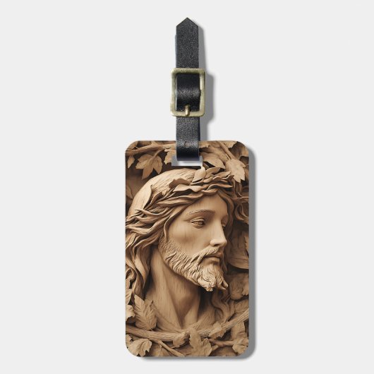 Jesus Carving Gepäckmarke Gepäckanhänger (Vorderseite vertikal)