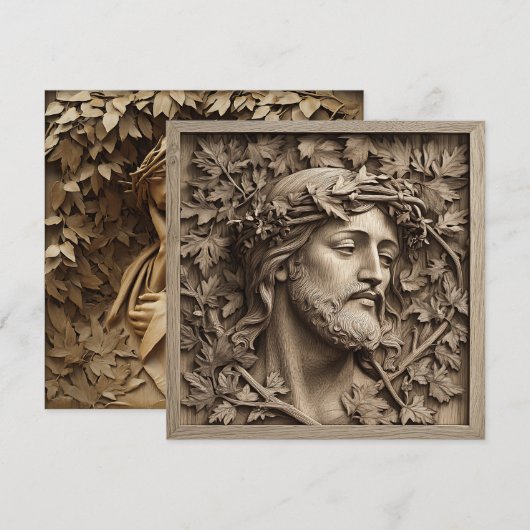 Jesus Carving Grußkarte (Vorne/Hinten)
