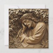 Jesus Carving Grußkarte (Rückseite)