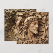 Jesus Carving Grußkarte (Vorne/Hinten)