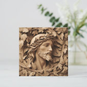 Jesus Carving Grußkarte (Stehend Vorderseite)