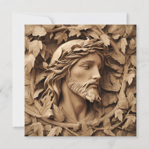 Jesus Carving Grußkarte