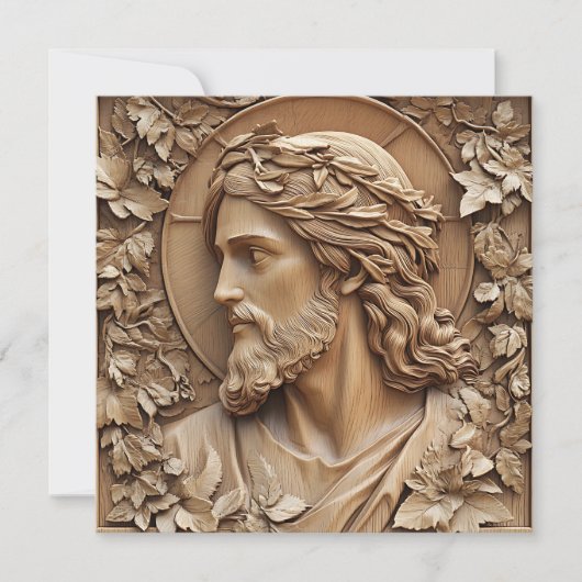 Jesus Carving Grußkarte (Vorderseite)