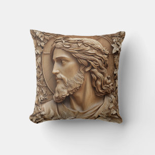 Jesus Carving Throw Pillow Kissen