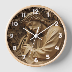 Jesus Carving Wall Clock Uhr