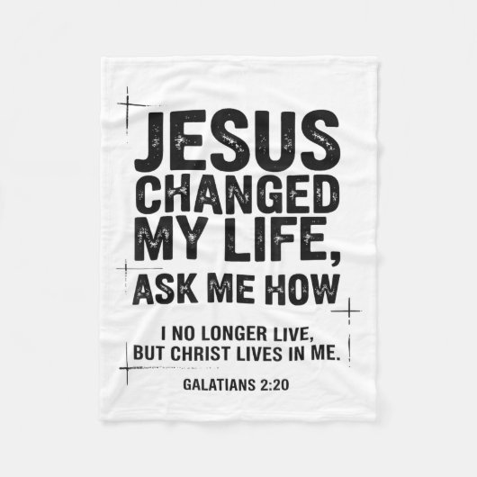 Jesus Changed My Life Ask Me How Christian Bible V Fleecedecke (Vorderseite)