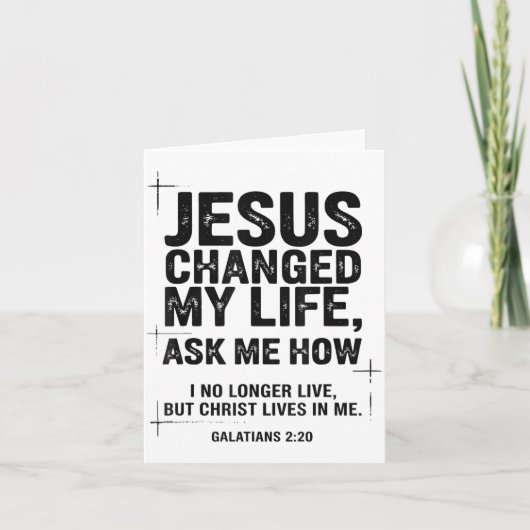 Jesus Changed My Life Ask Me How Christian Bible V Karte (Vorderseite)