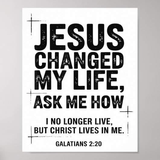 Jesus Changed My Life Ask Me How Christian Bible V Poster (Vorne)