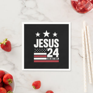 Jesus Christ 2024 Präsident USA Wahlen Politische Serviette