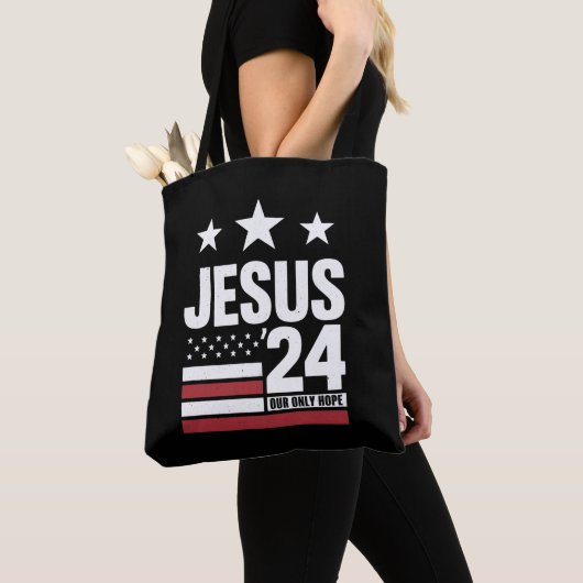 Jesus Christ 2024 Präsident USA Wahlen Politische Tasche (Von Nahem)