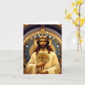 Jesus Christ - AI - Art Nouveau - C Karte (Gelbe Blume)
