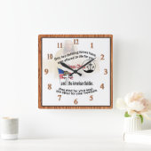 Jesus Christ & American Soldier Square Uhr Nr. 2 (Zuhause)