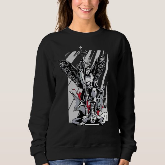 Jesus Christ Bible Saint Michael Sweatshirt (Vorderseite)