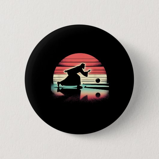 Jesus Christ Bowler - Christliches religiöses Feue Button (Vorderseite)