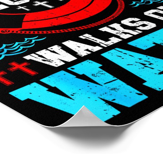 Jesus Christ Christian My Walks On Water Poster (Ecke)