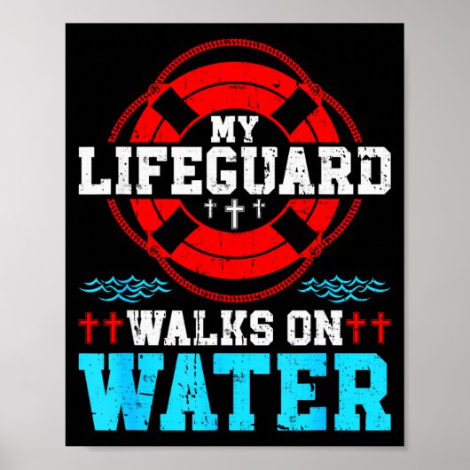 Jesus Christ Christian My Walks On Water Poster (Vorne)