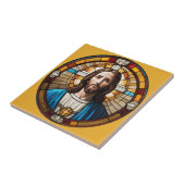 Jesus Christ Circle Imitate festgehalten Glas Circ Fliese (Seite)