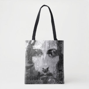 Jesus Christ Collage halftone schwarz + deine Idee Tasche