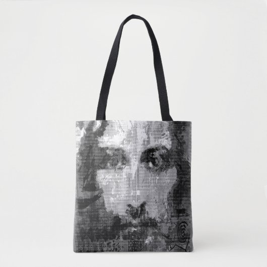 Jesus Christ Collage halftone schwarz + deine Idee Tasche (Vorderseite)