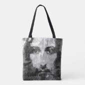 Jesus Christ Collage halftone schwarz + deine Idee Tasche (Rückseite)