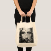 Jesus Christ Collage halftone schwarz + deine Idee Tragetasche (Vorderseite (Produkt))