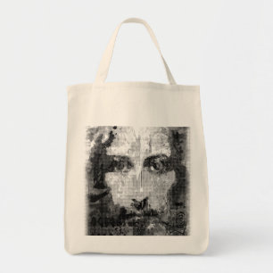 Jesus Christ Collage halftone schwarz + deine Idee Tragetasche
