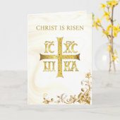 Jesus Christ Conquers Orthodox Pascha Karte (Gelbe Blume)