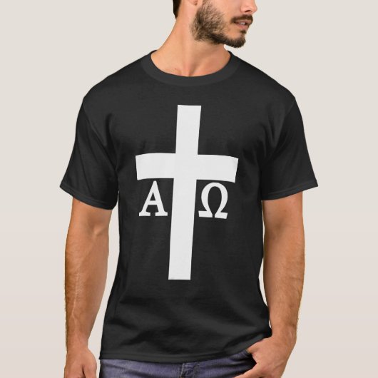Jesus Christ Cross Alpha Omega Christianity Bible T-Shirt (Vorderseite)