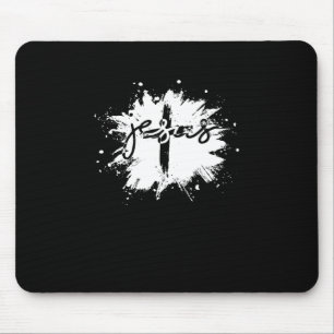 Jesus Christ Cross Crucifix Religion Christianity Mousepad