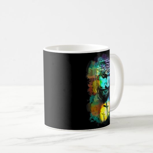 Jesus Christ Cross Religious Cture Christian Art P Kaffeetasse (VorderseiteRechts)