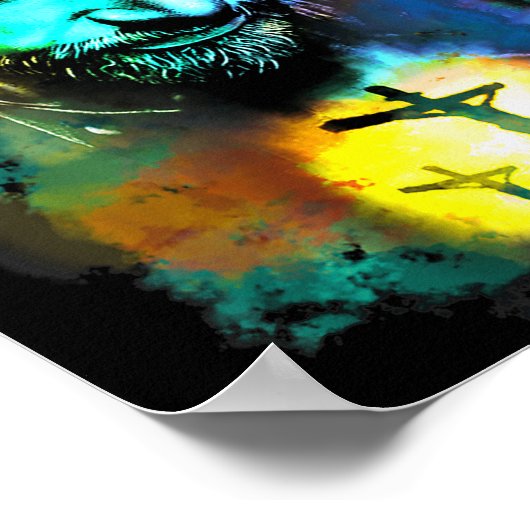 Jesus Christ Cross Religious Cture Christian Art P Poster (Ecke)