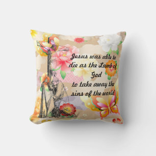 Jesus Christ Crucifixe Kreuz Bibel Zitate Thro Kissen