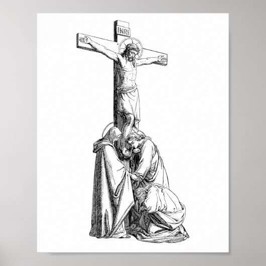 Jesus Christ Crucifixe Kreuzung Illustration Kunst Poster (Vorne)