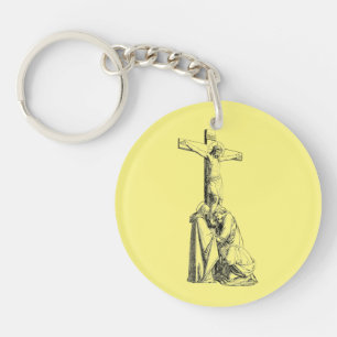 Jesus Christ Crucifixe Kreuzung Illustration Kunst Schlüsselanhänger