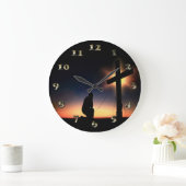 Jesus Christ Crucifixes Cross Große Wanduhr (Zuhause)