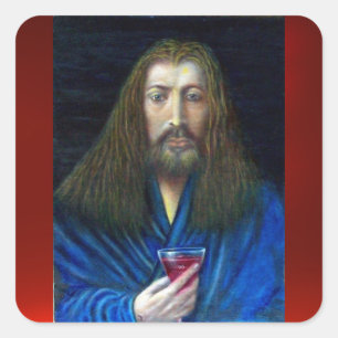 JESUS CHRIST, DIE CHALICE QUADRATISCHER AUFKLEBER