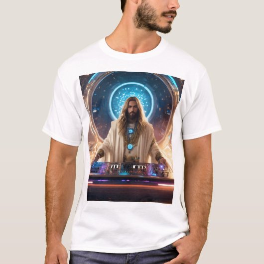 Jesus Christ DJ Style T - Shirt (Vorderseite)