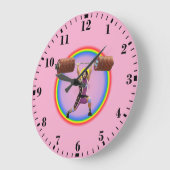 Jesus Christ doing the Clean and Jerk Große Wanduhr (Winkel)